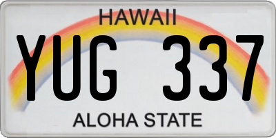 HI license plate YUG337