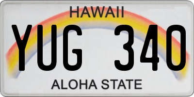 HI license plate YUG340