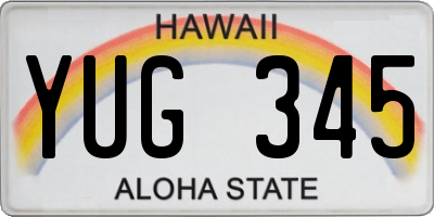 HI license plate YUG345