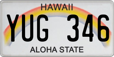 HI license plate YUG346