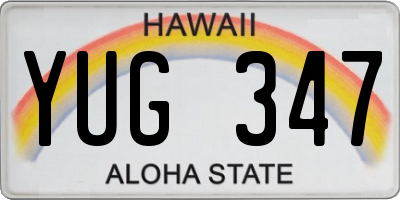 HI license plate YUG347