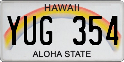 HI license plate YUG354