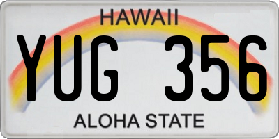 HI license plate YUG356