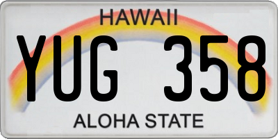 HI license plate YUG358
