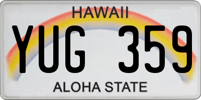 HI license plate YUG359