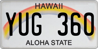 HI license plate YUG360