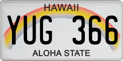 HI license plate YUG366