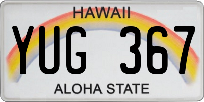 HI license plate YUG367