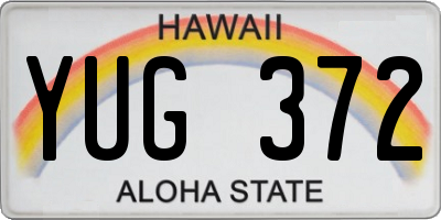HI license plate YUG372