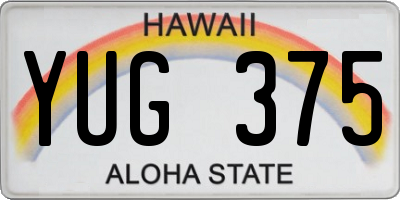 HI license plate YUG375