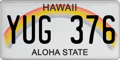 HI license plate YUG376