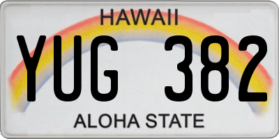 HI license plate YUG382