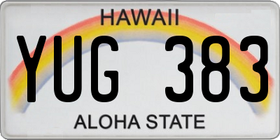HI license plate YUG383