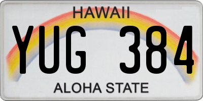HI license plate YUG384
