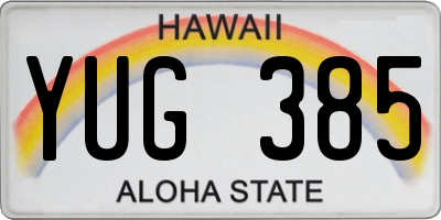 HI license plate YUG385