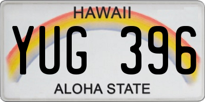 HI license plate YUG396
