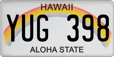 HI license plate YUG398