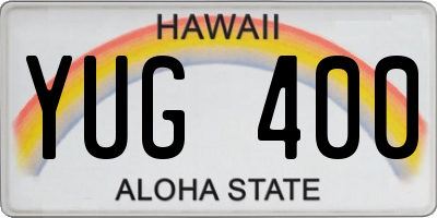 HI license plate YUG400