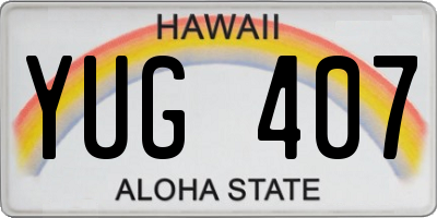 HI license plate YUG407