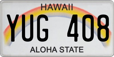 HI license plate YUG408