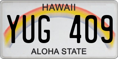 HI license plate YUG409