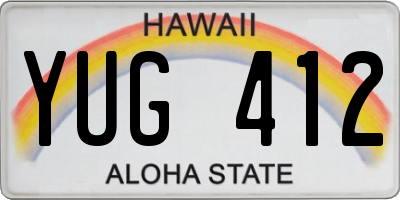 HI license plate YUG412