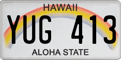 HI license plate YUG413