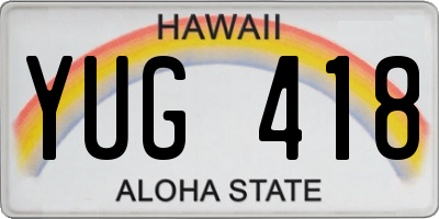 HI license plate YUG418