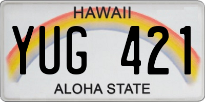 HI license plate YUG421