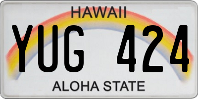 HI license plate YUG424