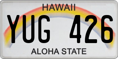HI license plate YUG426