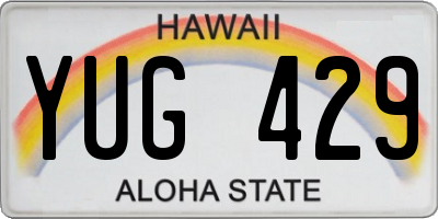 HI license plate YUG429