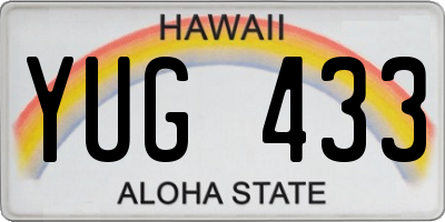 HI license plate YUG433