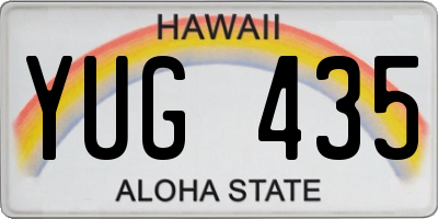 HI license plate YUG435