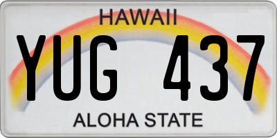 HI license plate YUG437