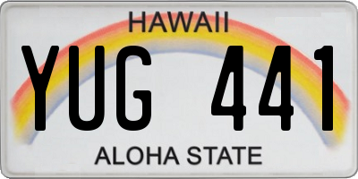 HI license plate YUG441