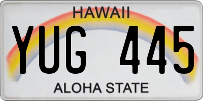 HI license plate YUG445