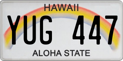 HI license plate YUG447