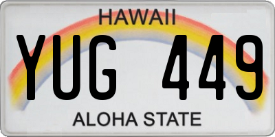 HI license plate YUG449