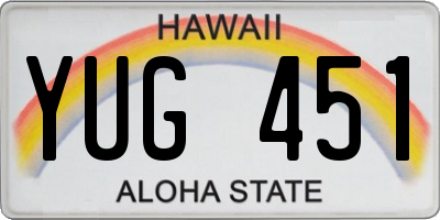 HI license plate YUG451