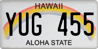 HI license plate YUG455