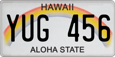 HI license plate YUG456