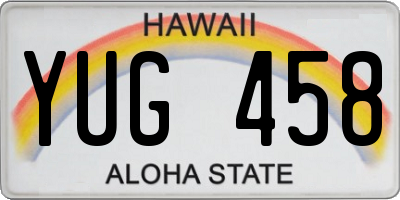 HI license plate YUG458