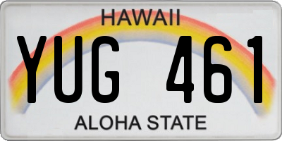 HI license plate YUG461