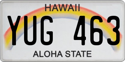 HI license plate YUG463