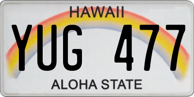 HI license plate YUG477