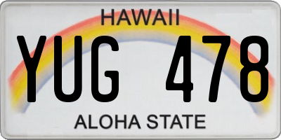 HI license plate YUG478