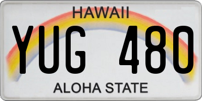 HI license plate YUG480