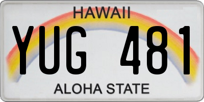 HI license plate YUG481