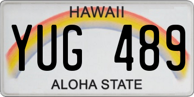 HI license plate YUG489